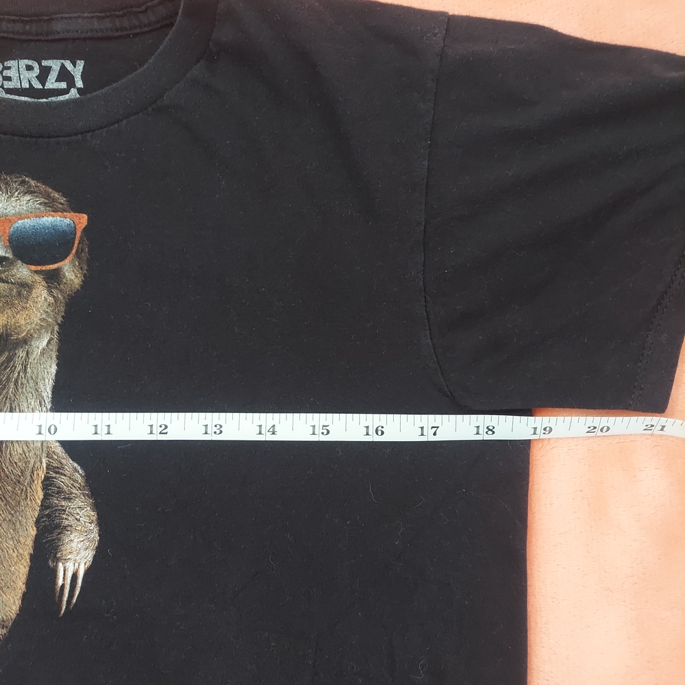 Berzy Sloth Humor Graphic Tee Youth XL Black Short Sleeve T-Shirt Funny - Picture 5 of 7